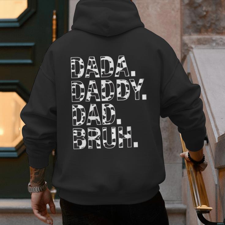 Dad Dada Daddy Bruh Papa Cow Daddy Love Cows Dad Cow Print Men's Hoodie Back Print