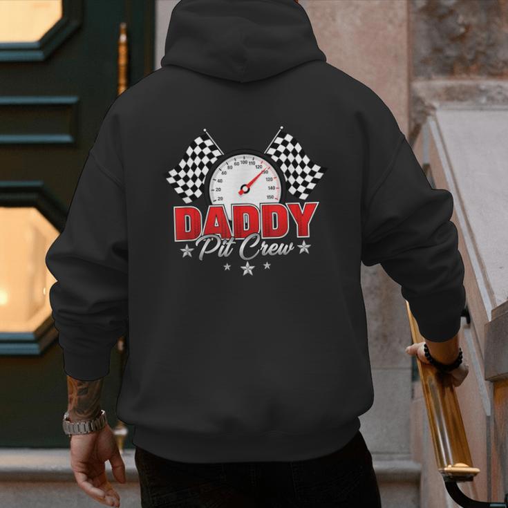 Dad Daddy Pit Crew Race Car Birthday Racing Party Men's Hoodie Back Print