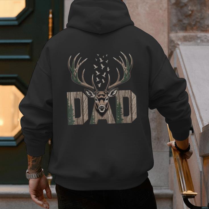 Dad Deer Hunting Camo Father Hunters Buck Camouflage Nature Men's Hoodie Back Print