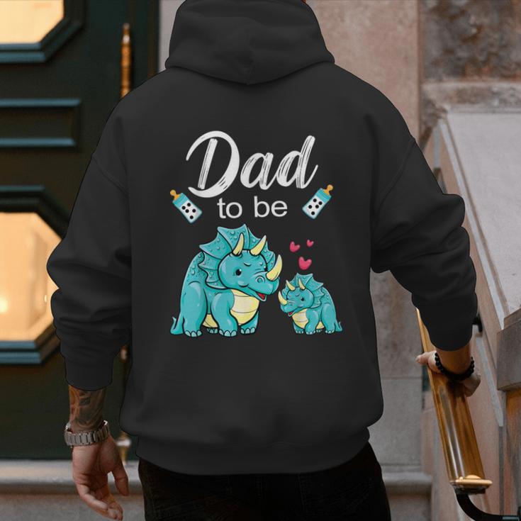 Dad To Be Dinosaur Baby Shower For Boy Men's Hoodie Back Print