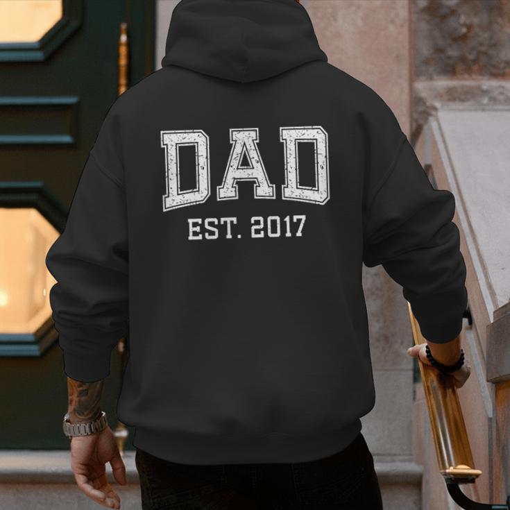 Dad Est 2017 Custom Dad Personalized Fathers Day Customized Men's Hoodie Back Print