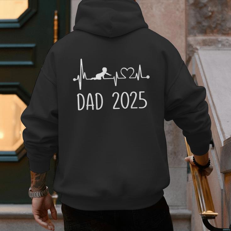 Dad Est 2025 Frequency Pulse New Dad To Be Men's Hoodie Back Print