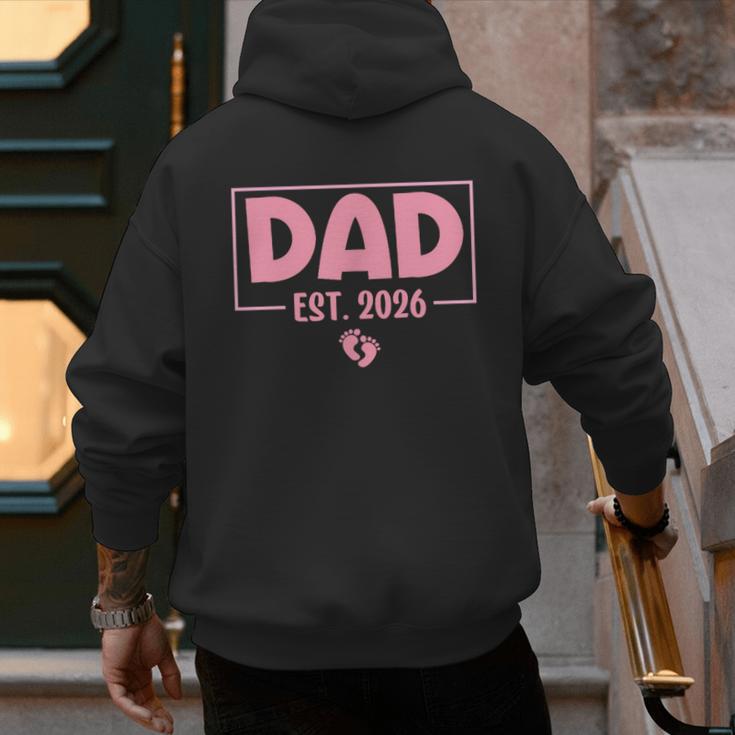Dad Est 2026 Logo Daddy 2026 Soon To Be New Father 2026 Men's Hoodie Back Print