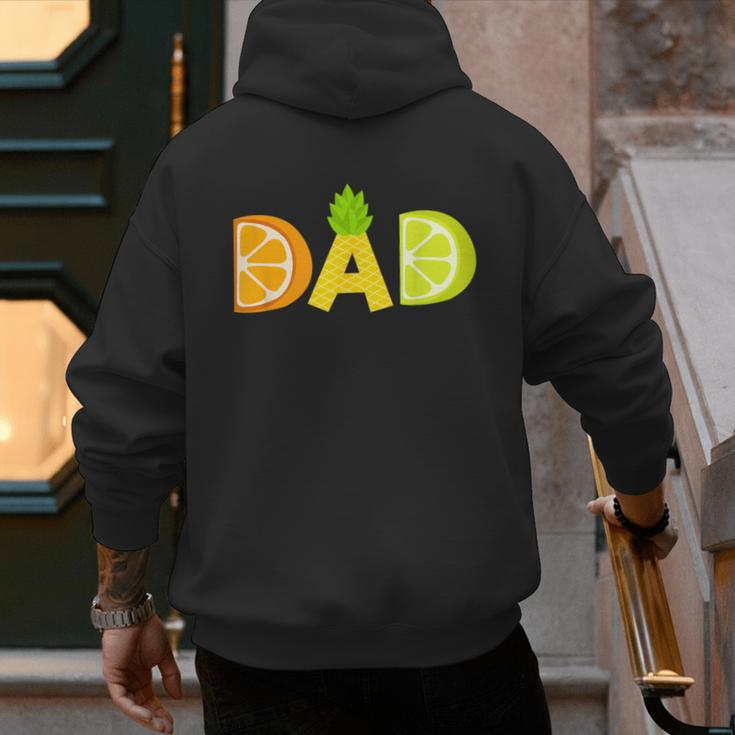 Dad Fruitarian Lover Summer Father Fruit Slice Men's Hoodie Back Print