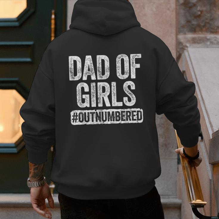 Dad Of Girls Outnumbered Shirt Men Daddy Fathers Day Men's Hoodie Back Print