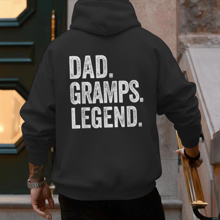 Dad Gramps Legend Vintage Distressed Bold Gramps Graphic Men's Hoodie Back Print