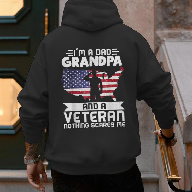 Dad Grandpa Veteran Nothing Scares Patriotic Veterans Day Men's Hoodie Back Print Dad Grandpa Veteran Nothing Scares Patriotic Veterans Day Men's Hoodie Back Print