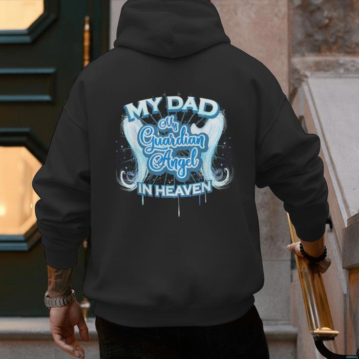 My Dad Is My Guardian Angel In Heaven Loss Father Memorial Men's Hoodie Back Print