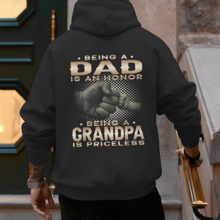 Being a Dad Is An Honor Grandpa Is Priceless Fathers Day Men's Hoodie Back Print Being a Dad Is An Honor Grandpa Is Priceless Fathers Day Men's Hoodie Back Print
