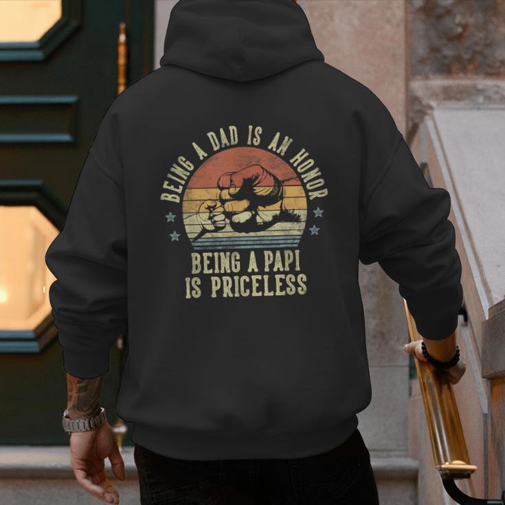Being A Dad Is An Honor Being A Papi Is Priceless Papi Men's Hoodie Back Print Being A Dad Is An Honor Being A Papi Is Priceless Papi Men's Hoodie Back Print