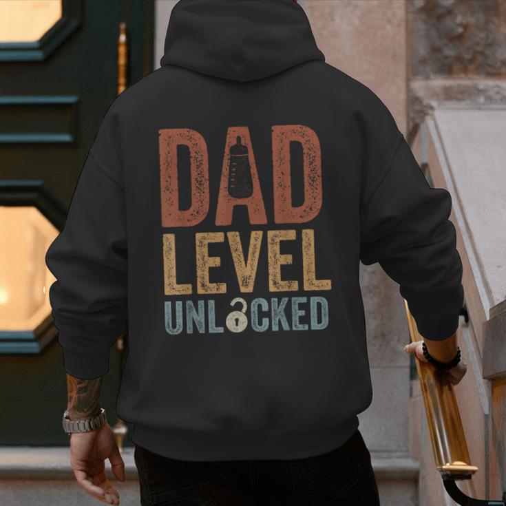 Dad Level Unlocked Father To Be New Daddy Men's Hoodie Back Print