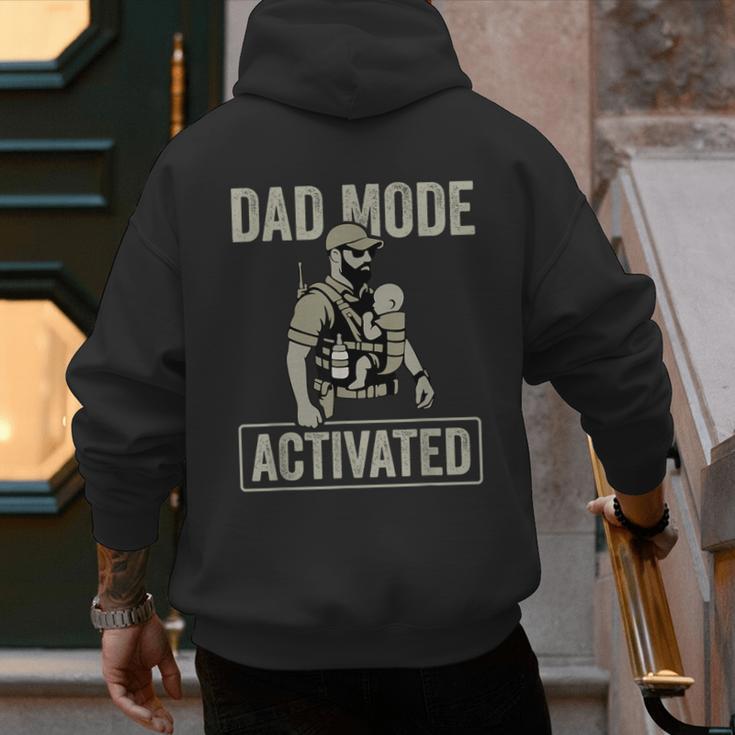 Dad Mode Activated Tactical Baby Carrier Military Father Men's Hoodie Back Print Dad Mode Activated Tactical Baby Carrier Military Father Men's Hoodie Back Print
