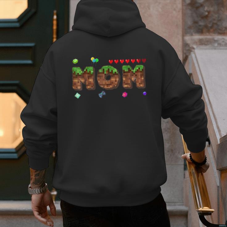 Dad And Mom Of The Birthday Boy Pixel Game Matching Family Men's Hoodie Back Print