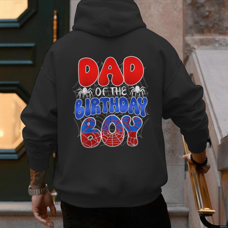 Dad And Mom Birthday Boy Spider Family Matching Men's Hoodie Back Print