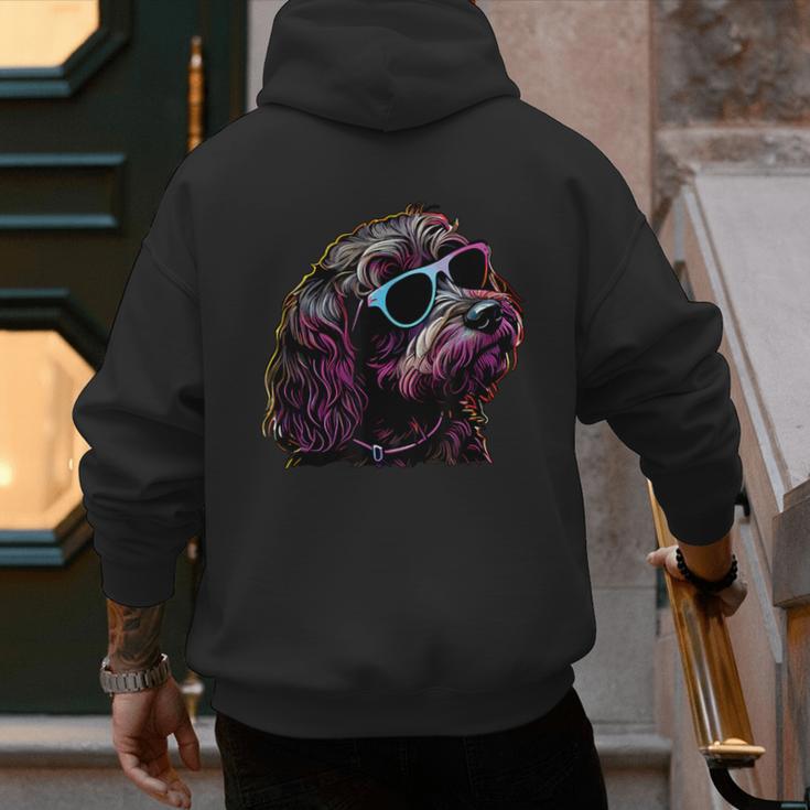 Dad Mom Cool Dog Sunglasses Cockapoo Men's Hoodie Back Print