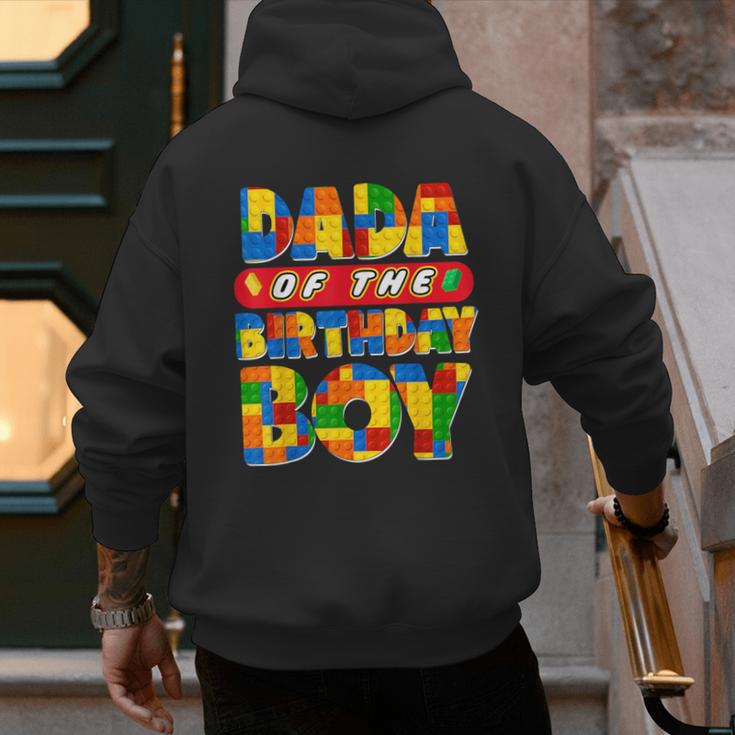Dad And Mom Dada Birthday Boy Building Bricks Family Party Men's Hoodie Back Print Dad And Mom Dada Birthday Boy Building Bricks Family Party Men's Hoodie Back Print