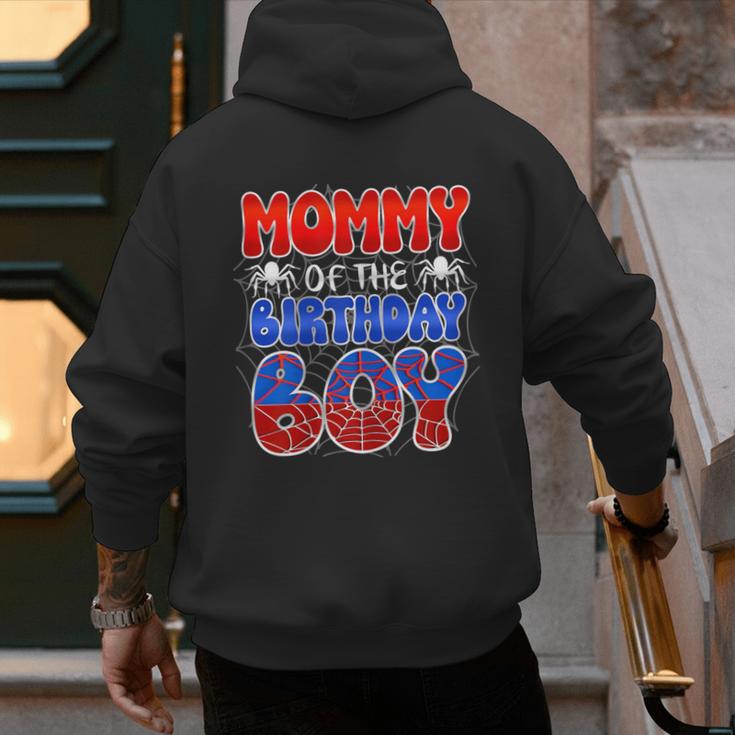 Dad And Mom Mommy Birthday Boy Spider Family Matching Men's Hoodie Back Print