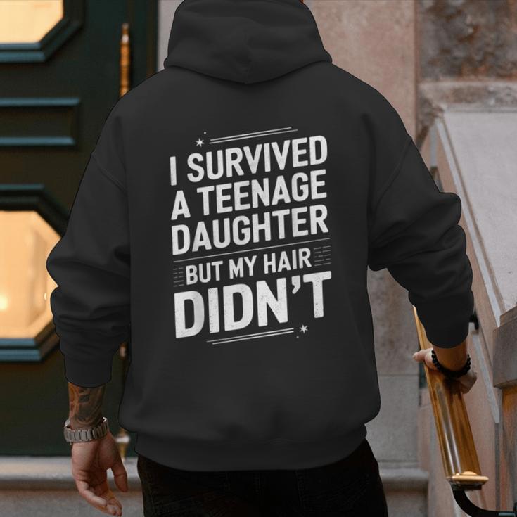 Dad Mom I Survived Teenage Daughter Survivor Men's Hoodie Back Print