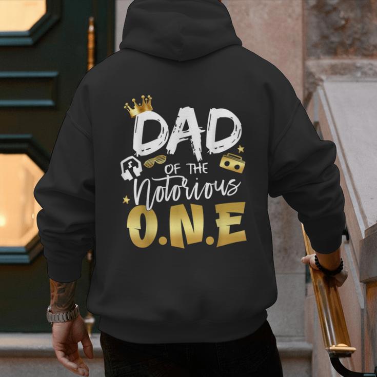 Dad Of The Notorious One Old School 1st Hip Hop Birthday Men's Hoodie Back Print