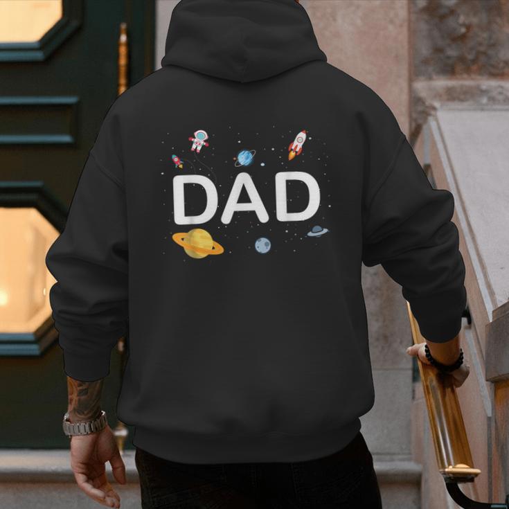 Dad Outer Space Birthday Party Family Boys Girls Men's Hoodie Back Print