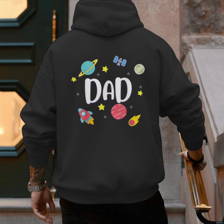 Dad Outer Space Galaxy Birthday For Family Men's Hoodie Back Print