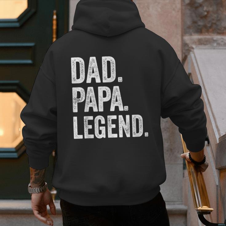 Dad Papa Legend Vintage Distressed Bold Papa Graphic Men's Hoodie Back Print Dad Papa Legend Vintage Distressed Bold Papa Graphic Men's Hoodie Back Print