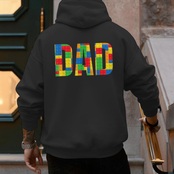 Dad Parent Brick Master Builder Building Blocks Set FamilyMen's Hoodie Back Print