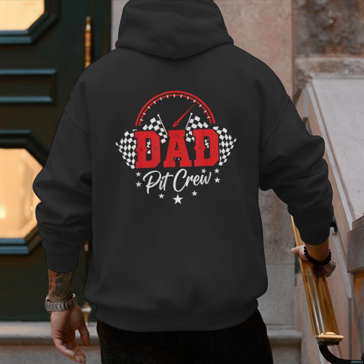 Dad Pit Crew Birthday Party Race Car Racing Family Matching Men's Hoodie Back Print