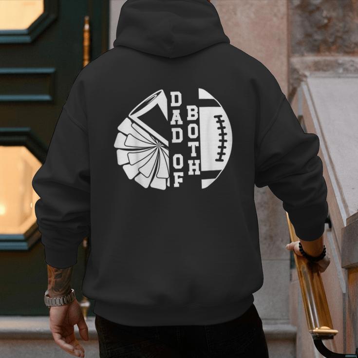 Dad Of Both Proud Football And Cheer Dad Men's Hoodie Back Print
