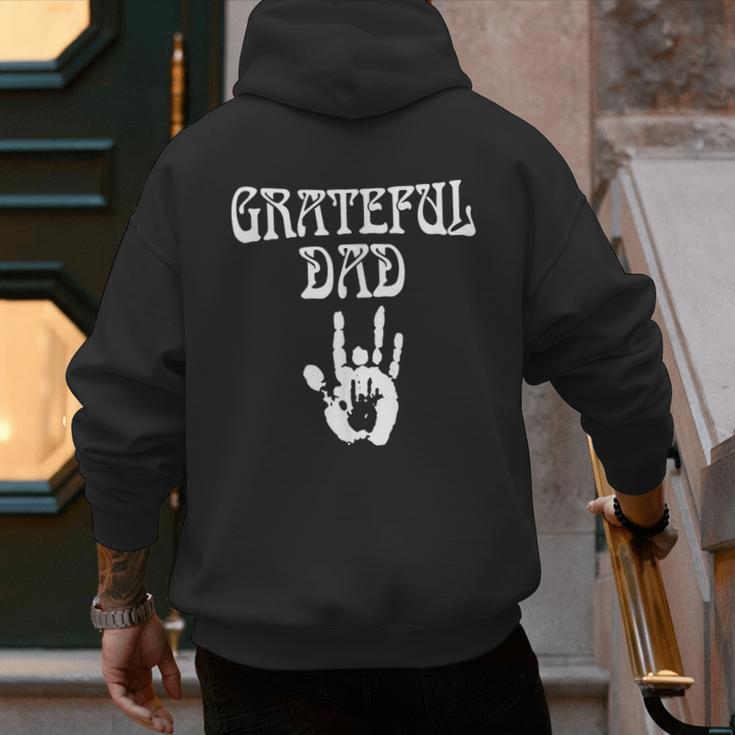 Dad Retro Distressed Grateful Dad Men's Hoodie Back Print