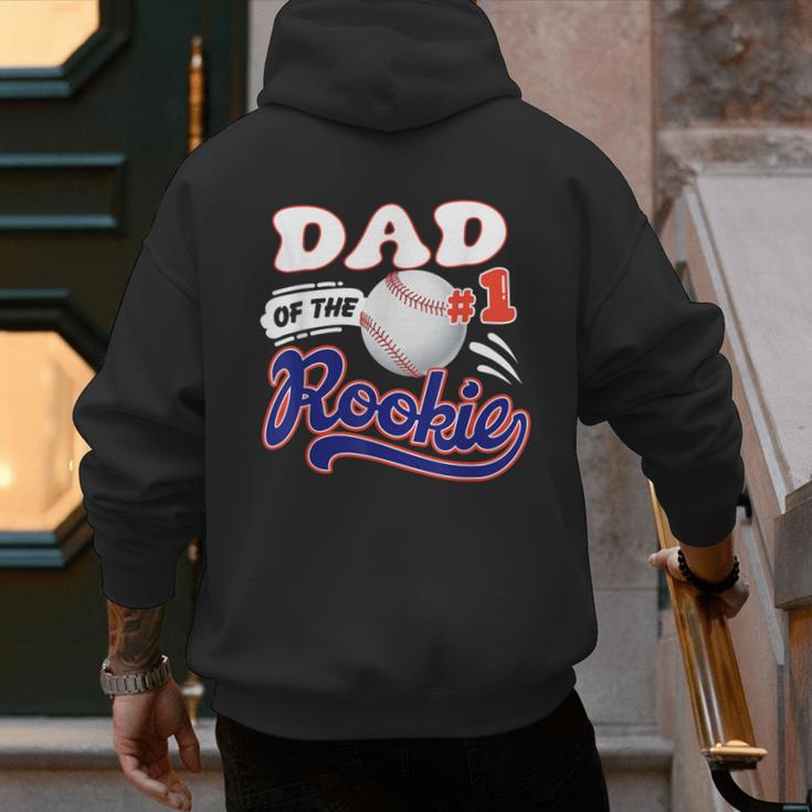 Dad Rookie Of Year 1st Birthday Baseball Theme Matching Men's Hoodie Back Print Dad Rookie Of Year 1st Birthday Baseball Theme Matching Men's Hoodie Back Print