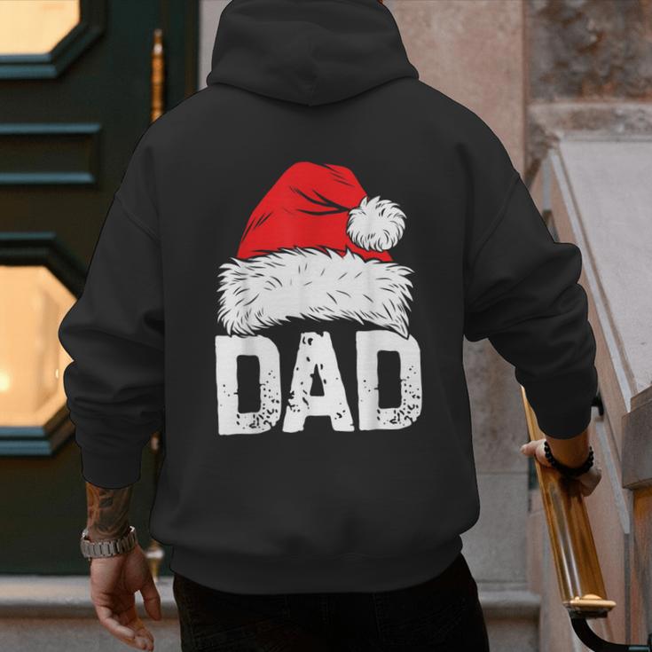 Dad Santa Christmas Family Matching Pajamas Papa Xmas Father Short Sleeve Men's Hoodie Back Print