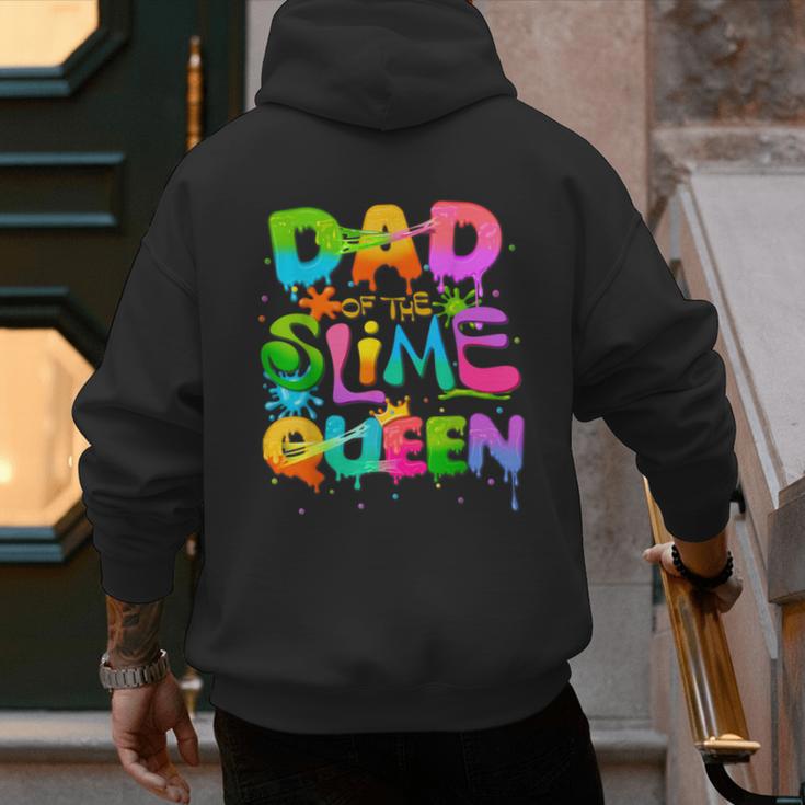 Dad Of The Slime Queen Birthday Family Matching Party Men's Hoodie Back Print