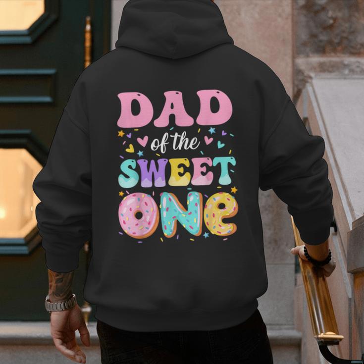 Dad Of The Sweet One 1st Birthday Donut Bday Party Men's Hoodie Back Print