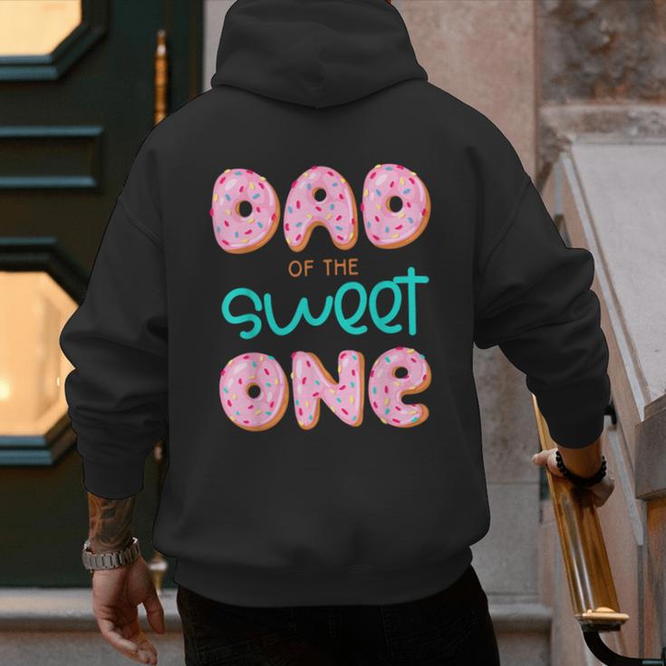 Dad Of Sweet One First Birthday Matching Family Donut Theme Men's Hoodie Back Print