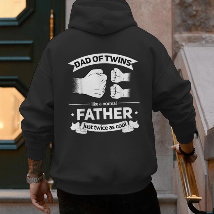 Dad Of Twins 2024 Father Twice As Cool Father's Day Twin Dad Men's Hoodie Back Print Dad Of Twins 2024 Father Twice As Cool Father's Day Twin Dad Men's Hoodie Back Print
