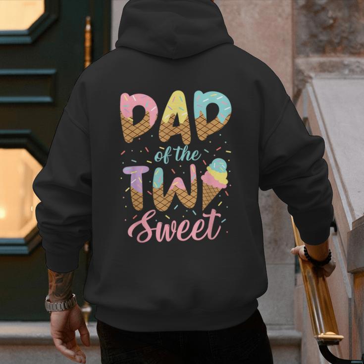 Dad Of The Two Sweet Birthday Girl Ice Cream Lovers 2nd Men's Hoodie Back Print