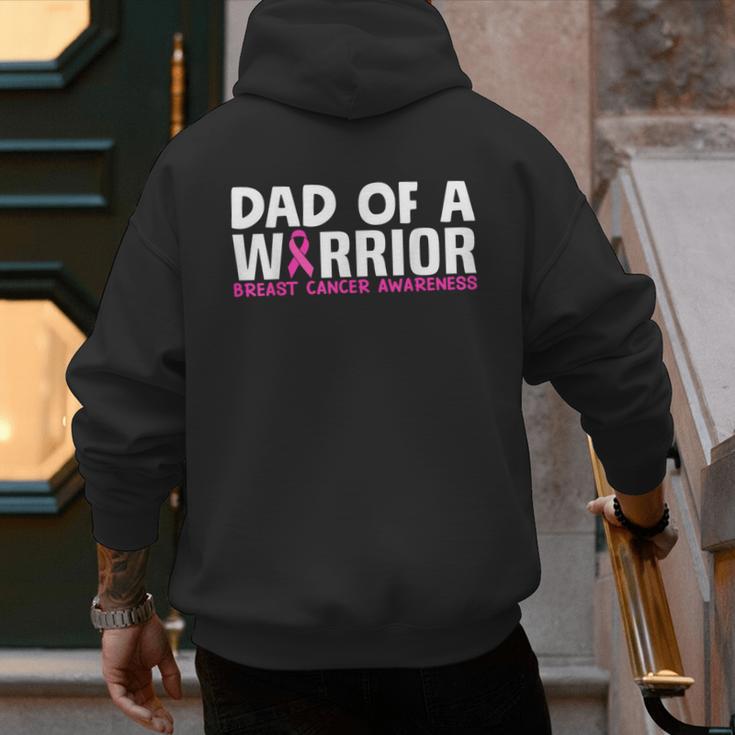 Dad Of A Warrior Breast Cancer Awareness Support Daughter Men's Hoodie Back Print