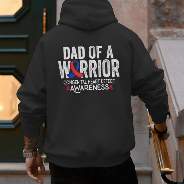 Dad Of a Warrior CHD Congenital Heart Defect Awareness CHD Men's Hoodie Back Print