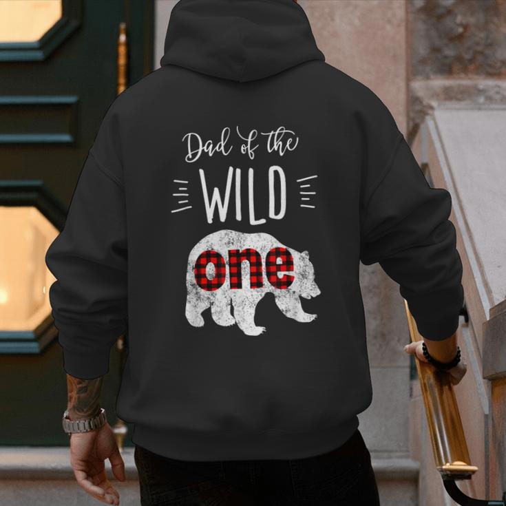 Dad Of The Wild One Shirt Bear Lumberjack 1st Birthday Tee Men's Hoodie Back Print
