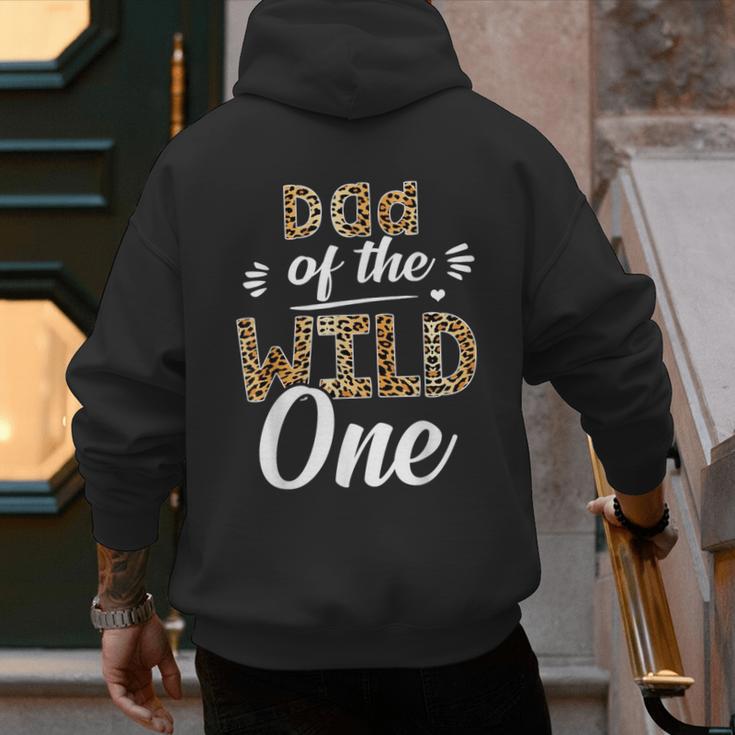 Dad Of The Wild One Zoo Themed 1st Birthday Party Men's Hoodie Back Print