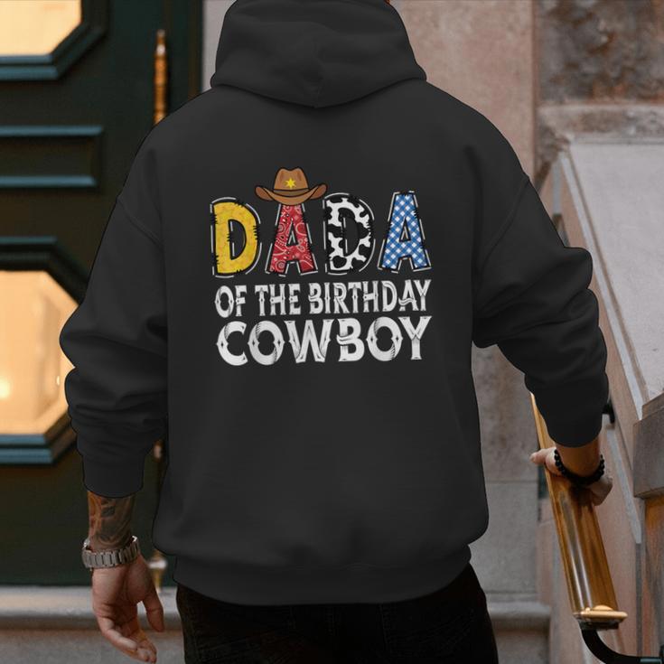 Dada 1st Birthday Cowboy Western Dada Birthday Boy Men's Hoodie Back Print