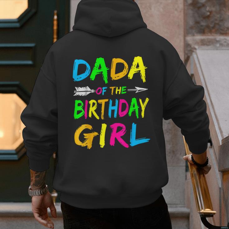 Dada Of The Birthday Girl Retro 80's Party Shirt Men's Hoodie Back Print