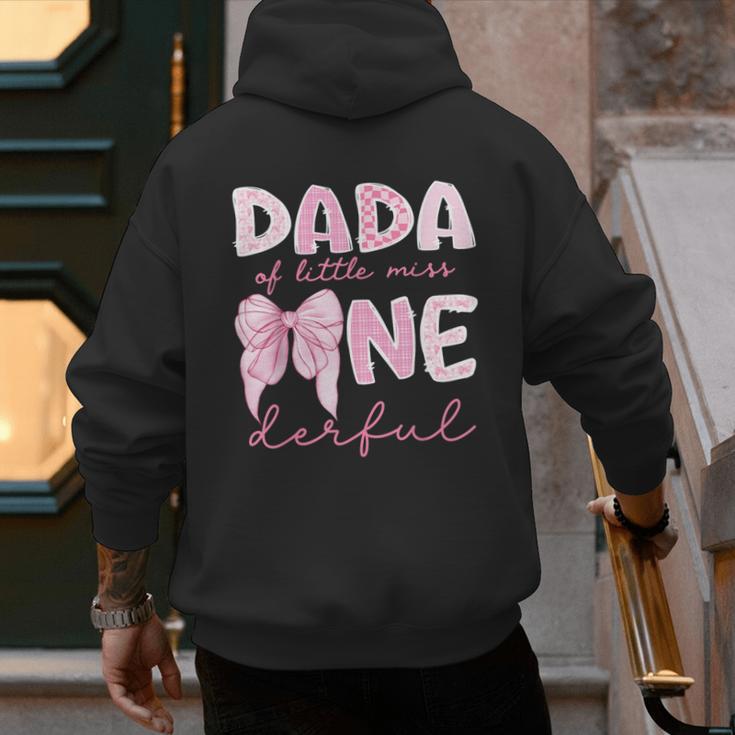 Dada Of Little Miss Onederful First Birthday Girl Bow Men's Hoodie Back Print