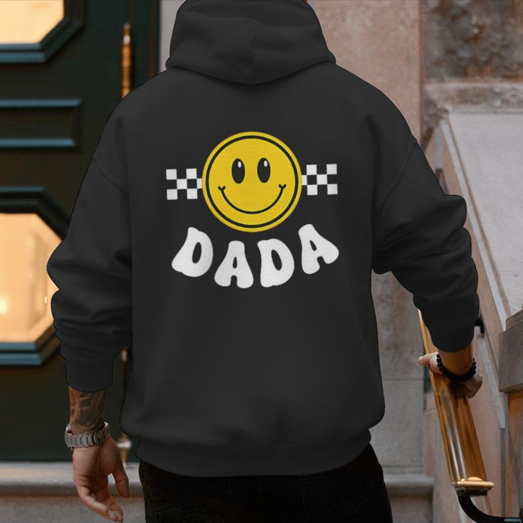 Dada One Happy Dude Birthday Theme 1st Family Matching Mom Men's Hoodie Back Print