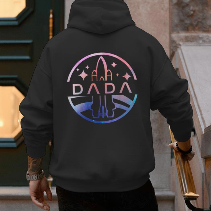 Dada Space Astronaut Rocket Birthday Party Men's Hoodie Back Print