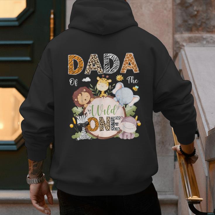 Dada Of The Wild One 1St Birthday Safari Jungle Animals Men's Hoodie Back Print