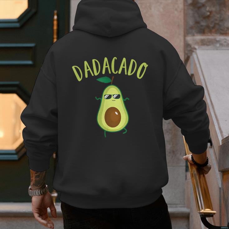 Dadacado Cute Daddy Avocado Pregnant Dad Father Day Men's Hoodie Back Print