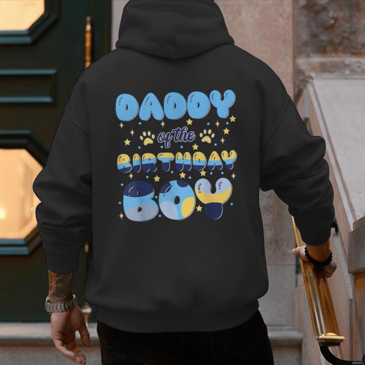 Daddy Of The Bday Boy Blue Dog Theme Party Family Matching Men's Hoodie Back Print