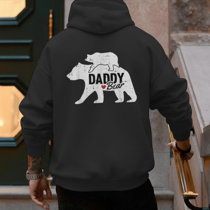 Daddy Bear Fathers Day Cute Baby Cub Papa Dad-a Pops Small Men's Hoodie Back Print